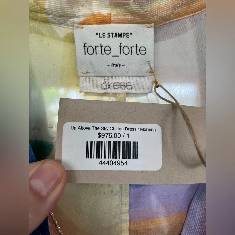 Forte Forte Silk Chiffon Dress with "Up Above in The Sky" Print in Morning. 10 - Picture 9 of 16